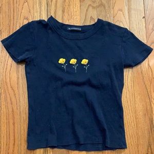 cropped navy blue brandy baby tee